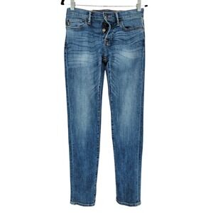 Abercrombie & Fitch Slim Straight Jeans 28x30 Mens Medium Wash Button Fly Faded